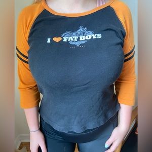 VINTAGE Harley Davidson three-quarter sleeve shirt